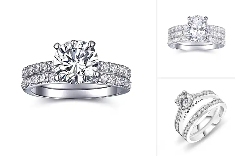 Detailed view of Best Cubic Zirconia Wedding Set