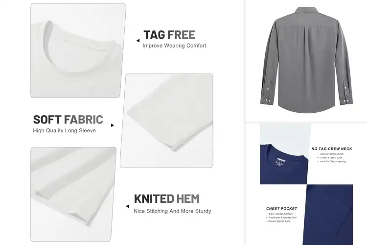 Detailed view of Best Soft Cotton-Feel Long Sleeve Shirts